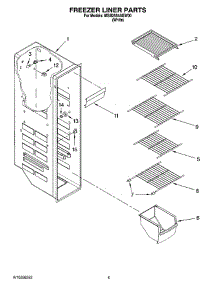 04 - Freezer Liner Parts parts for Maytag Refrigerator MSB2554AEW00 from AppliancePartsPros.com
