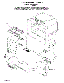 03 - Freezer Liner Parts parts for Maytag Refrigerator ABB1921DEW15 from AppliancePartsPros.com