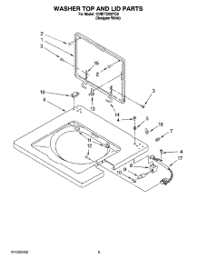 06 - Washer Top And Lid Parts parts for Maytag Washer Dryer Combo 1DNET3205TQ0 from AppliancePartsPros.com