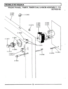 03 - Front Panel, Timer, Timer Dial & Knob parts for Maytag Dryer DG22CA from AppliancePartsPros.com