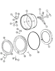 13 - Spinner Assembly & Outer Tub Cover(Wash) parts for Maytag Dryer MLG19PDBGW from AppliancePartsPros.com