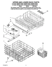 09 - Upper And Lower Rack Parts parts for Maytag Dishwasher MDB4651AWB42 from AppliancePartsPros.com