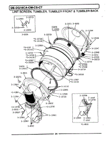 07 - Lint Screen, Tumbler (Front & Back) parts for Maytag Dryer GDE18CS from AppliancePartsPros.com