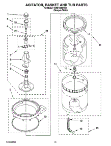 10 - Agitator, Basket And Tub Parts parts for Maytag Washer Dryer Combo 1DNET3205TQ0 from AppliancePartsPros.com