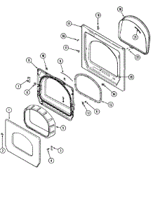05 - Door (Upper) parts for Maytag Dryer MLG15PDAXW from AppliancePartsPros.com