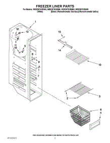 04 - Freezer Liner Parts parts for Maytag Refrigerator MSD2578VEW00 from AppliancePartsPros.com