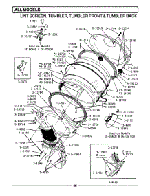 05 - Lint Screen, Tumbler (Front & Back) parts for Maytag Dryer DG91 from AppliancePartsPros.com