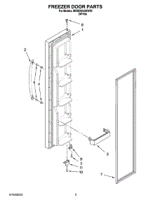 06 - Freezer Door Parts parts for Maytag Refrigerator MSB2554AEW00 from AppliancePartsPros.com
