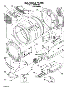 03 - Bulkhead Parts parts for Maytag Dryer YMEDZ600TE2 from AppliancePartsPros.com
