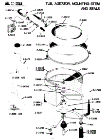 06 - Tub, Agitator, Mounting Stem & Seal parts for Maytag Washer GA25CME from AppliancePartsPros.com