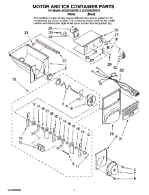 05 - Motor And Ice Container Parts parts for Maytag Refrigerator AC2225GEKB13 from AppliancePartsPros.com