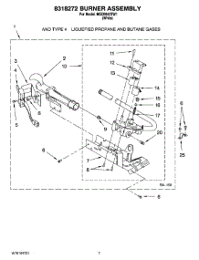 04 - 8318272 Burner Assembly, Optional Parts (Not Included) parts for Maytag Dryer MGD5840TW1 from AppliancePartsPros.com