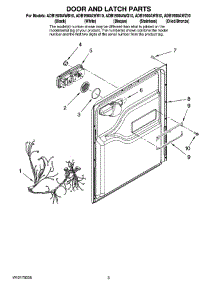03 - Door And Latch Parts parts for Maytag Dishwasher ADB1500AWW10 from AppliancePartsPros.com
