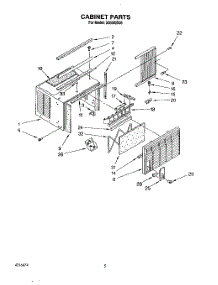 03 - Cabinet parts for Roper Air Conditioner X05002X05 from AppliancePartsPros.com