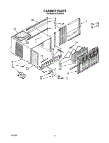 03 - Cabinet parts for Roper Air Conditioner X12002V03 from AppliancePartsPros.com