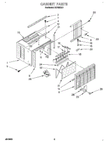 03 - Cabinet parts for Roper Air Conditioner X07002X01 from AppliancePartsPros.com
