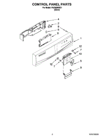 02 - Control Panel Parts parts for Roper Dishwasher RUD8050SD1 from AppliancePartsPros.com