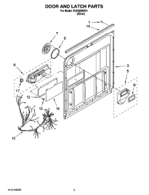 03 - Door And Latch Parts parts for Roper Dishwasher RUD8050SD1 from AppliancePartsPros.com