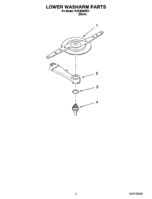 04 - Lower Washarm Parts parts for Roper Dishwasher RUD8050SD1 from AppliancePartsPros.com