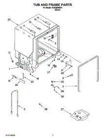 07 - Tub And Frame Parts parts for Roper Dishwasher RUD8050SD1 from AppliancePartsPros.com
