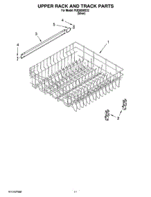 09 - Upper Rack And Track Parts parts for Roper Dishwasher RUD8050SD2 from AppliancePartsPros.com