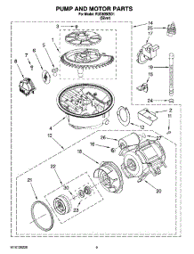 08 - Pump And Motor Parts parts for Roper Dishwasher RUD8050SD1 from AppliancePartsPros.com