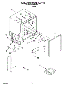 07 - Tub And Frame Parts parts for Roper Dishwasher RUD8000RQ1 from AppliancePartsPros.com