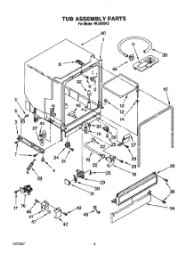 04 - Tub Assembly, Lit / Optional parts for Roper Dishwasher WU4300Y2 from AppliancePartsPros.com