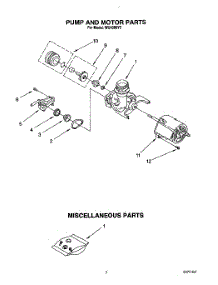 06 - Pump And Motor, Miscellaneous parts for Roper Dishwasher WU4300Y2 from AppliancePartsPros.com