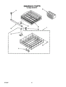 07 - Dishrack parts for Roper Dishwasher WU4300Y2 from AppliancePartsPros.com