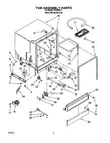 03 - Tub Assembly parts for Roper Dishwasher WU3006Y1 from AppliancePartsPros.com