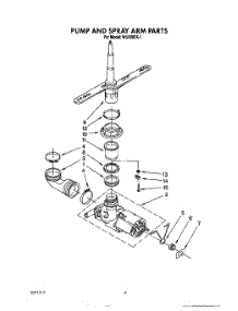 05 - Pump And Spray Arm parts for Roper Dishwasher WU3006X1 from AppliancePartsPros.com