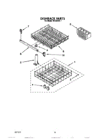 07 - Dishrack parts for Roper Dishwasher WU3006X1 from AppliancePartsPros.com