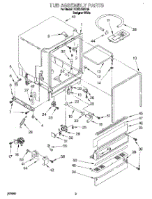 03 - Tub Assembly, Lit / Optional parts for Roper Dishwasher RUD5750DQ0 from AppliancePartsPros.com