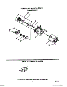 06 - Pump And Motor, Miscellaneous parts for Roper Dishwasher WU4400X1 from AppliancePartsPros.com