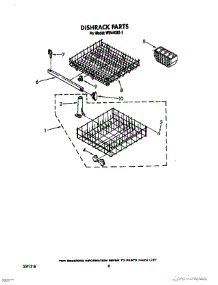 07 - Dishrack parts for Roper Dishwasher WU4400X1 from AppliancePartsPros.com