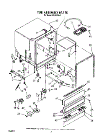 04 - Tub Assembly parts for Roper Dishwasher WU5650X0 from AppliancePartsPros.com