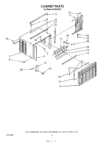 04 - Cabinet parts for Roper Air Conditioner X05002W01 from AppliancePartsPros.com