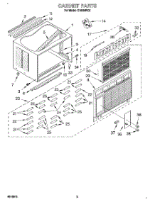 03 - Cabinet parts for Roper Air Conditioner X18004D02 from AppliancePartsPros.com