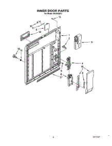 02 - Inner Door parts for Roper Dishwasher WU3006X2 from AppliancePartsPros.com