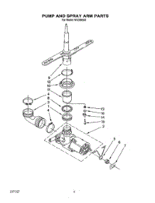 04 - Pump And Spray Arm parts for Roper Dishwasher WU3006X2 from AppliancePartsPros.com
