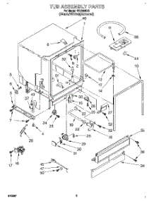 03 - Tub Assembly parts for Roper Dishwasher WU3006X6 from AppliancePartsPros.com