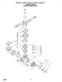 04 - Pump And Spray Arm parts for Roper Dishwasher WU3006X6 from AppliancePartsPros.com