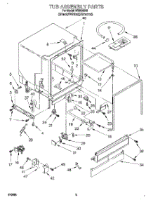03 - Tub Assembly, Lit / Optional parts for Roper Dishwasher WU3000X6 from AppliancePartsPros.com