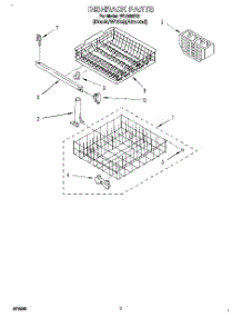 06 - Dishrack parts for Roper Dishwasher WU3000X6 from AppliancePartsPros.com