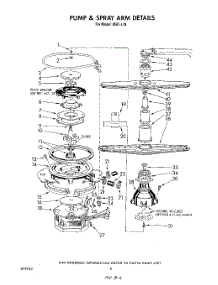 05 - Pump And Spray Arm parts for Roper Dishwasher 8587L10 from AppliancePartsPros.com
