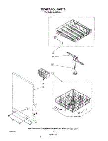 04 - Dishrack parts for Roper Dishwasher WU6850V0 from AppliancePartsPros.com