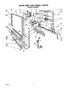 02 - Door And Toe Panel parts for Roper Dishwasher WU0800XX1 from AppliancePartsPros.com