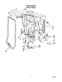 03 - Tub parts for Roper Dishwasher WU0800XX1 from AppliancePartsPros.com