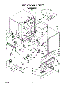 03 - Tub Assembly, Lit / Optional parts for Roper Dishwasher WU5750B1 from AppliancePartsPros.com